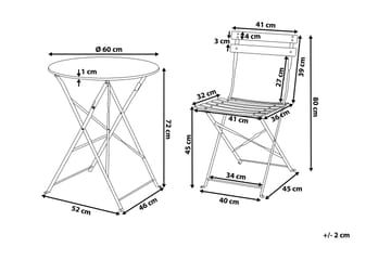 Fiori Balkongsett 52 cm - Grå - Hagemøbler & utemiljø - Hagegruppe - Cafemøbler & cafesett
