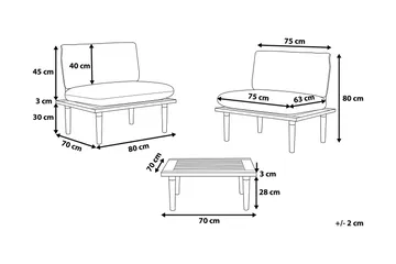 Frascati Balkongmøbler 80 cm - Grå - Hagemøbler & utemiljø - Hagegruppe - Cafemøbler & cafesett