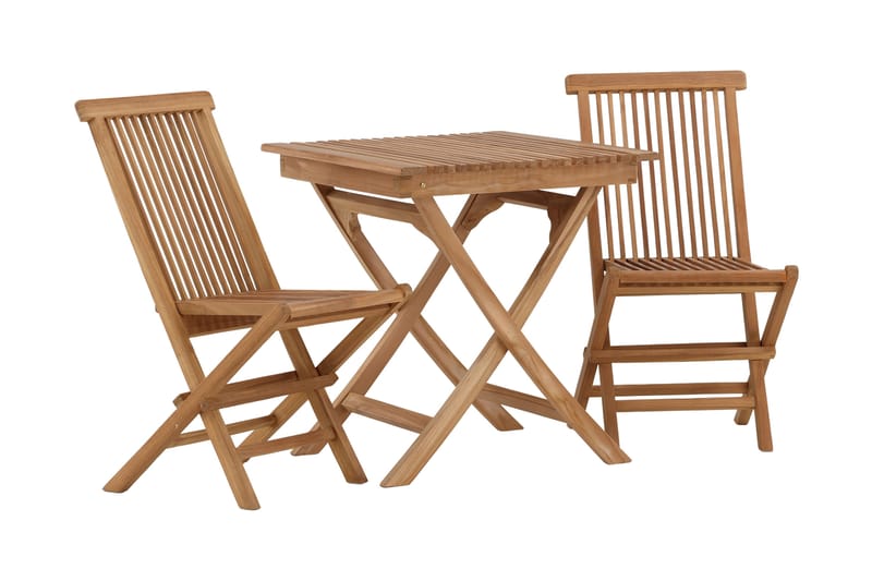 Ghana Cafésett 70 cm + 2 Kenya Sammenleggbart Karmsttolar - Brun - Hagemøbler & utemiljø - Hagegruppe - Cafemøbler & cafesett