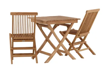 Ghana Cafésett 70 cm + 2 Kenya Sammenleggbart Karmsttolar - Brun - Hagemøbler & utemiljø - Hagegruppe - Cafemøbler & cafesett