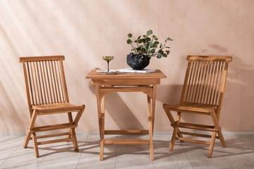 Ghana Cafésett 70 cm + 2 Kenya Sammenleggbart Karmsttolar - Brun - Hagemøbler & utemiljø - Hagegruppe - Cafemøbler & cafesett