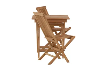 Ghana Cafésett 70 cm + 2 Kenya Sammenleggbart Karmsttolar - Brun - Hagemøbler & utemiljø - Hagegruppe - Cafemøbler & cafesett