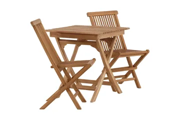 Ghana Cafésett 70 cm + 2 Kenya Sammenleggbart Karmsttolar - Brun - Hagemøbler & utemiljø - Hagegruppe - Cafemøbler & cafesett