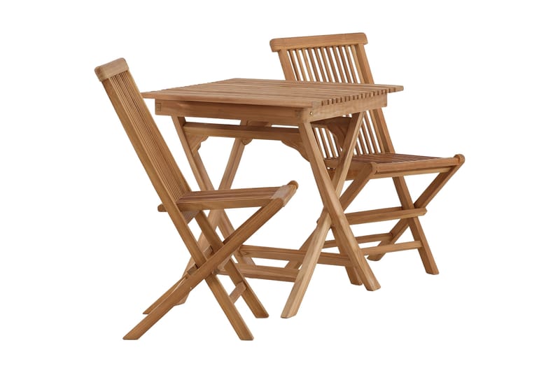 Ghana Cafésett 70 cm + 2 Kenya Sammenleggbart Karmsttolar - Brun - Hagemøbler & utemiljø - Hagegruppe - Cafemøbler & cafesett