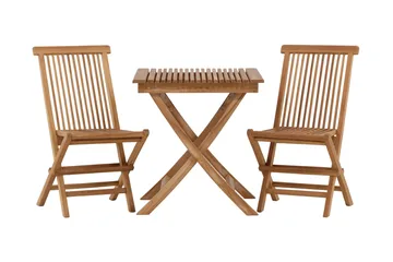 Ghana Cafésett 70 cm + 2 Kenya Sammenleggbart Karmsttolar - Brun - Hagemøbler & utemiljø - Hagegruppe - Cafemøbler & cafesett
