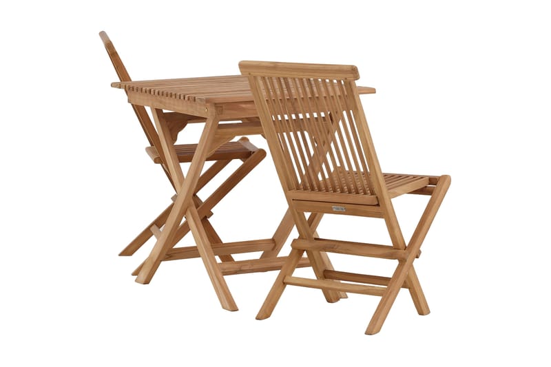 Ghana Cafésett 70 cm + 2 Kenya Sammenleggbart Karmsttolar - Brun - Hagemøbler & utemiljø - Hagegruppe - Cafemøbler & cafesett