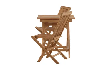 Ghana Cafésett 70 cm + 2 Kenya Sammenleggbart Karmsttolar - Brun - Hagemøbler & utemiljø - Hagegruppe - Cafemøbler & cafesett