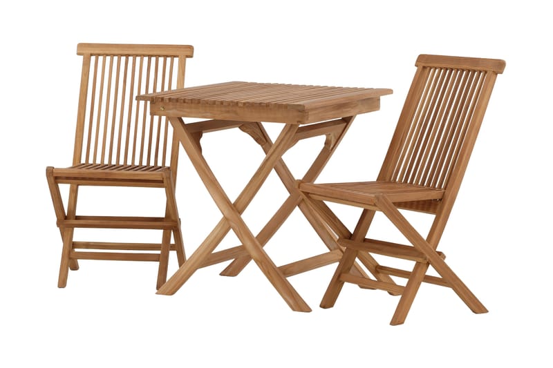 Ghana Cafésett 70 cm + 2 Kenya Sammenleggbart Karmsttolar - Brun - Hagemøbler & utemiljø - Hagegruppe - Cafemøbler & cafesett