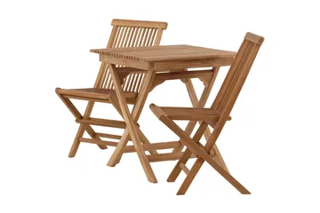 Ghana Cafésett 70 cm + 2 Kenya Sammenleggbart Karmsttolar - Brun - Hagemøbler & utemiljø - Hagegruppe - Cafemøbler & cafesett