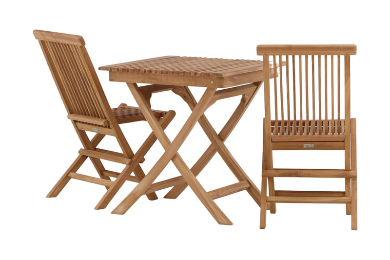 Ghana Cafésett 70 cm + 2 Kenya Sammenleggbart Karmsttolar - Brun - Hagemøbler & utemiljø - Hagegruppe - Cafemøbler & cafesett