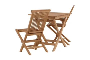 Ghana Cafésett 70 cm + 2 Kenya Sammenleggbart Karmsttolar - Brun - Hagemøbler & utemiljø - Hagegruppe - Cafemøbler & cafesett