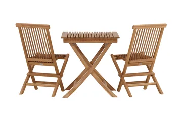 Ghana Cafésett 70 cm + 2 Kenya Sammenleggbart Karmsttolar - Brun - Hagemøbler & utemiljø - Hagegruppe - Cafemøbler & cafesett