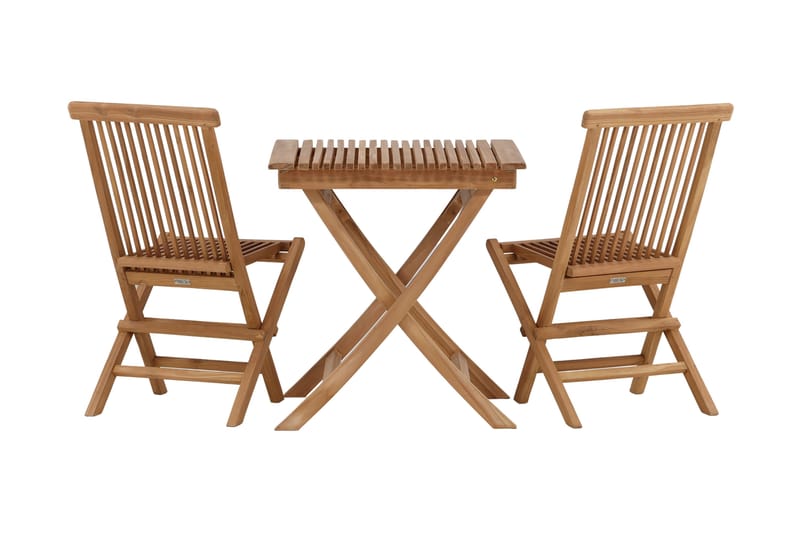 Ghana Cafésett 70 cm + 2 Kenya Sammenleggbart Karmsttolar - Brun - Hagemøbler & utemiljø - Hagegruppe - Cafemøbler & cafesett