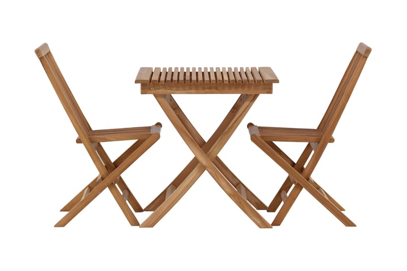 Ghana Cafésett 70 cm + 2 Kenya Sammenleggbart Karmsttolar - Brun - Hagemøbler & utemiljø - Hagegruppe - Cafemøbler & cafesett