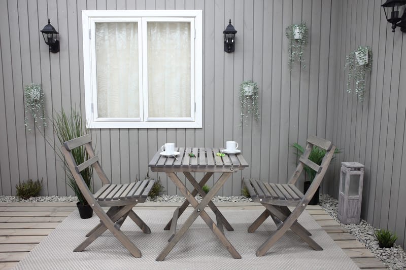 Gruppe for utemøbler Wilma & Knohult - Grå - Hagemøbler & utemiljø - Hagegruppe - Cafemøbler & cafesett