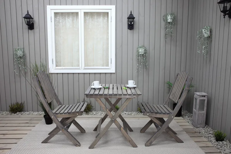 Gruppe for utemøbler Wilma & Visby - Grå - Hagemøbler & utemiljø - Hagegruppe - Cafemøbler & cafesett