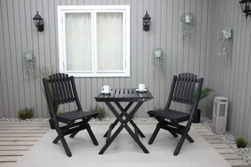 Gruppe for utemøbler Wilma & Visby - Kaffe svart - Hagemøbler & utemiljø - Hagegruppe - Cafemøbler & cafesett