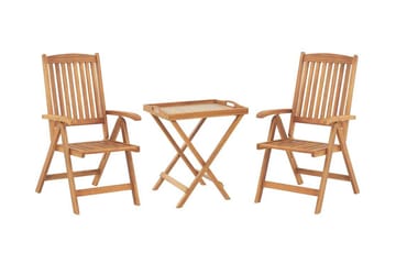 Hagemøbelsett av bord og 2 stoler JAVA - Tre/natur - Hagemøbler & utemiljø - Hagegruppe - Cafemøbler & cafesett