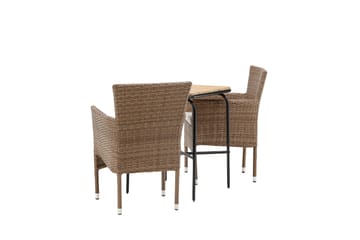 Holmbeck Cafésett 70 cm + 2 Malina Karmstoler - Brun - Hagemøbler & utemiljø - Hagegruppe - Cafemøbler & cafesett