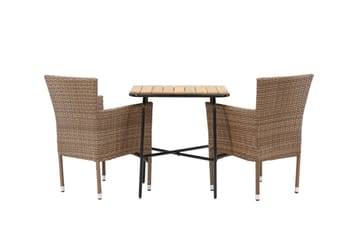Holmbeck Cafésett 70 cm + 2 Malina Karmstoler - Brun - Hagemøbler & utemiljø - Hagegruppe - Cafemøbler & cafesett