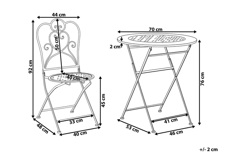 Hubscher Balkongsettt - Beige - Hagemøbler & utemiljø - Hagegruppe - Cafemøbler & cafesett