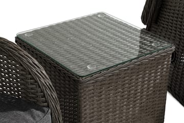 Marcus Cafésett med 2 Reclinerlenestoler m Pute - Grå - Hagemøbler & utemiljø - Hagegruppe - Cafemøbler & cafesett