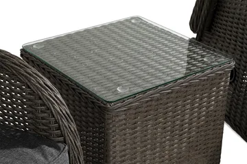 Marcus Cafésett med 2 Reclinerlenestoler m Pute - Grå - Hagemøbler & utemiljø - Hagegruppe - Cafemøbler & cafesett