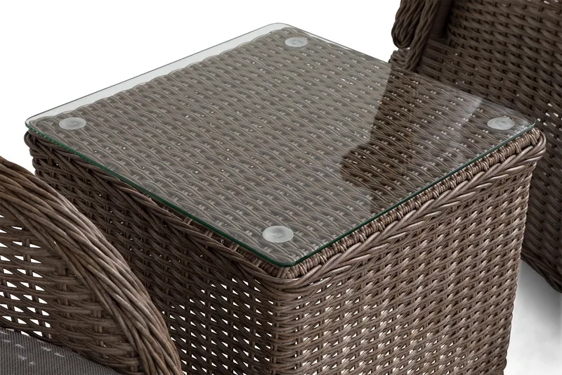 Marcus Cafésett med 2 Reclinerlenestoler m Pute - Natur - Hagemøbler & utemiljø - Hagegruppe - Cafemøbler & cafesett