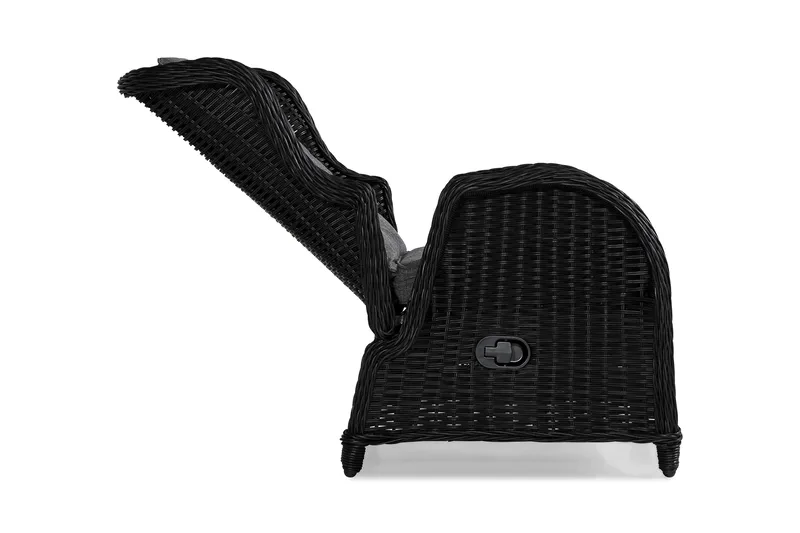 Marcus Cafésett med 2 Reclinerlenestoler m Pute - Svart - Hagemøbler & utemiljø - Hagegruppe - Cafemøbler & cafesett