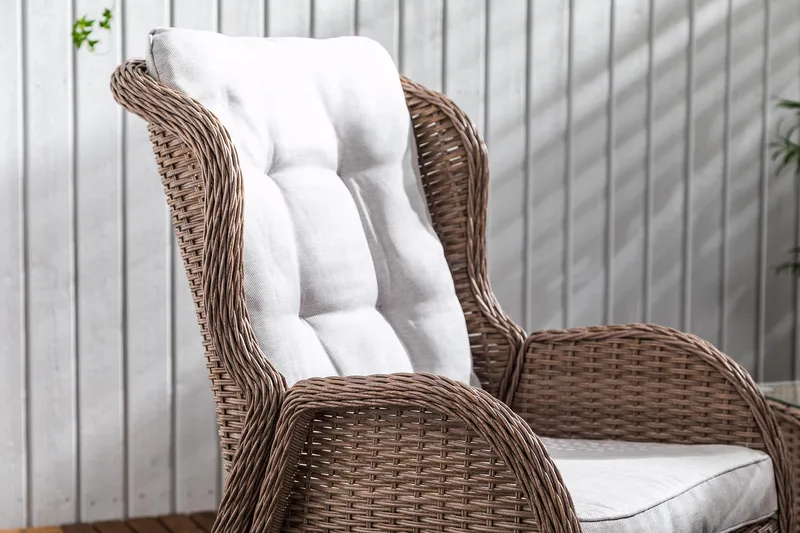 Marcus Cafésett med 2 Reclinerlenestoler m Pute - Natur - Hagemøbler & utemiljø - Hagegruppe - Cafemøbler & cafesett