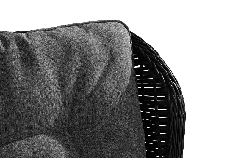 Marcus Cafésett med 2 Reclinerlenestoler m Pute - Svart - Hagemøbler & utemiljø - Hagegruppe - Cafemøbler & cafesett