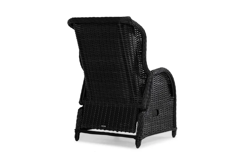 Marcus Cafésett med 2 Reclinerlenestoler m Pute - Svart - Hagemøbler & utemiljø - Hagegruppe - Cafemøbler & cafesett