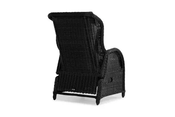 Marcus Cafésett med 2 Reclinerlenestoler m Pute - Svart - Hagemøbler & utemiljø - Hagegruppe - Cafemøbler & cafesett