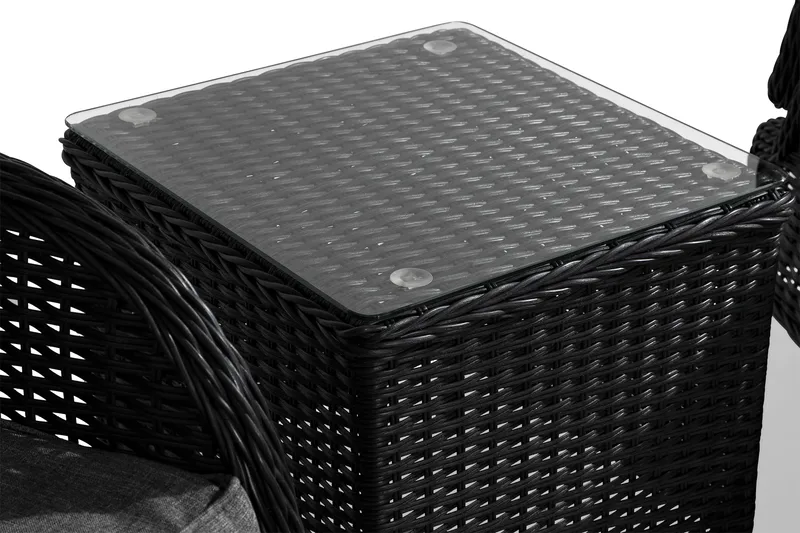 Marcus Cafésett med 2 Reclinerlenestoler m Pute - Svart - Hagemøbler & utemiljø - Hagegruppe - Cafemøbler & cafesett