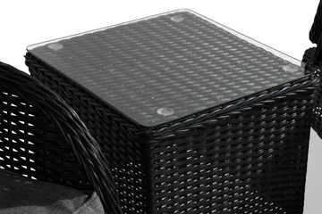 Marcus Cafésett med 2 Reclinerlenestoler m Pute - Svart - Hagemøbler & utemiljø - Hagegruppe - Cafemøbler & cafesett