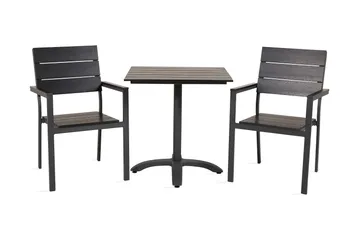 Norfolk Cafégruppe + 2 Konob Stoler - Svart - Hagemøbler & utemiljø - Hagegruppe - Cafemøbler & cafesett