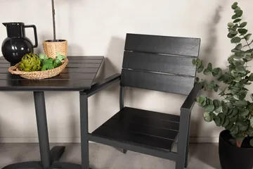 Norfolk Cafégruppe + 2 Konob Stoler - Svart - Hagemøbler & utemiljø - Hagegruppe - Cafemøbler & cafesett