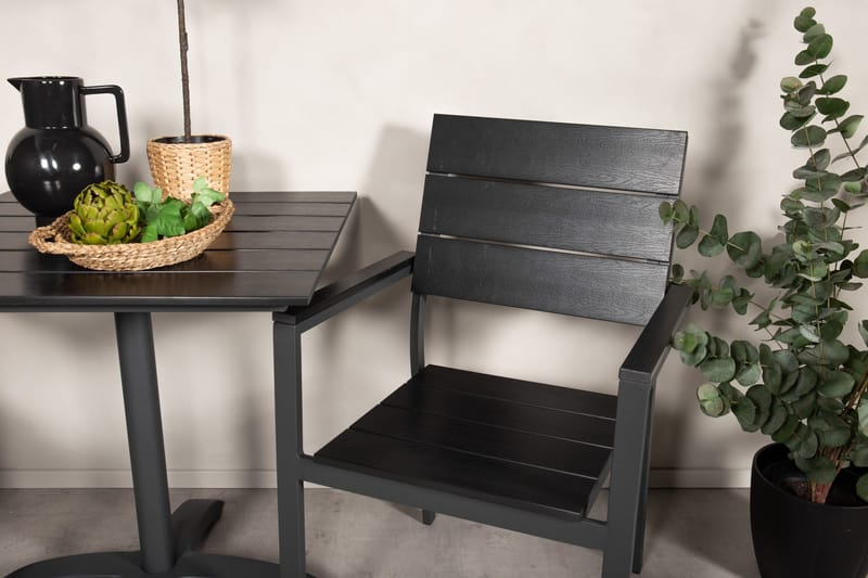 Norfolk Cafégruppe + 2 Konob Stoler - Svart - Hagemøbler & utemiljø - Hagegruppe - Cafemøbler & cafesett