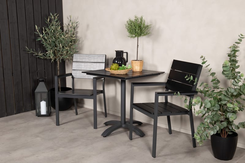 Norfolk Cafégruppe + 2 Konob Stoler - Svart - Hagemøbler & utemiljø - Hagegruppe - Cafemøbler & cafesett