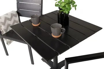 Norfolk Cafégruppe + 2 Konob Stoler - Svart - Hagemøbler & utemiljø - Hagegruppe - Cafemøbler & cafesett