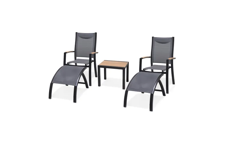 Panama Cafésett 50x50 cm + 2 Stoler Grå, Lifestyle Garden