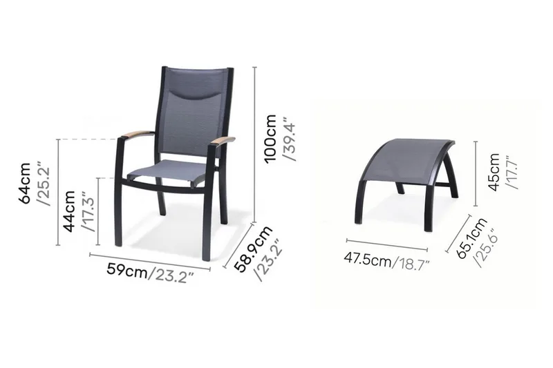 Panama Cafésett 50x50 cm + 2 Stoler Grå - Lifestyle Garden - Hagemøbler & utemiljø - Hagegruppe - Cafemøbler & cafesett