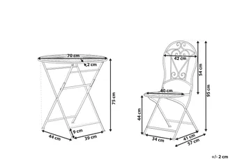 Piossasco Cafésett - Grønn - Hagemøbler & utemiljø - Hagegruppe - Cafemøbler & cafesett