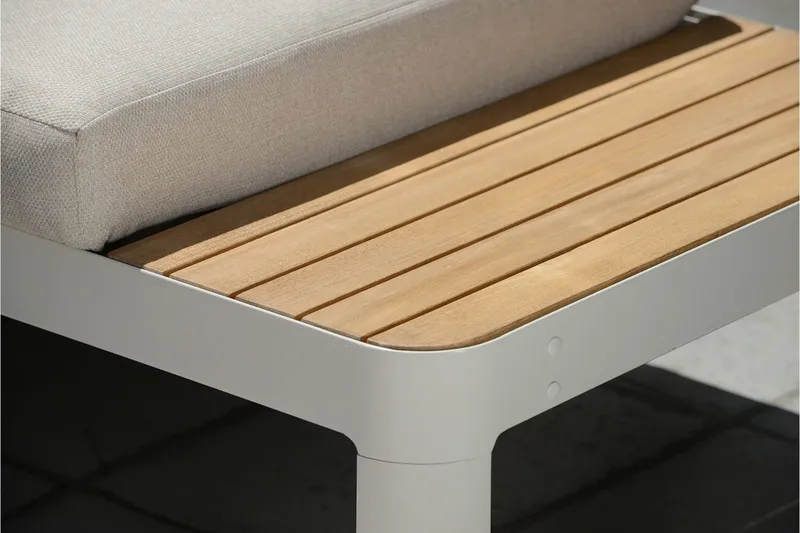 Portals Loungegruppe 2-seter - Hvit/Teak - Hagemøbler & utemiljø - Hagegruppe - Cafemøbler & cafesett