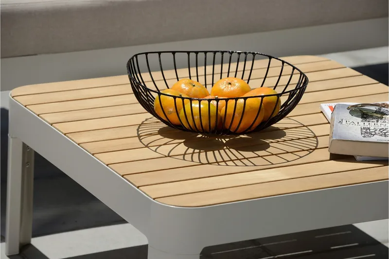 Portals Loungegruppe 2-seter - Hvit/Teak - Hagemøbler & utemiljø - Hagegruppe - Cafemøbler & cafesett