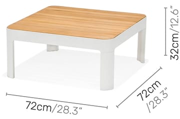 Portals Loungegruppe 4-seter - Hvit/Teak - Hagemøbler & utemiljø - Loungemøbler - Loungegrupper
