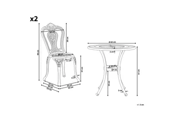 Radogna Balkongsett 65 cm + 2 Stoler - Brun - Hagemøbler & utemiljø - Hagegruppe - Cafemøbler & cafesett