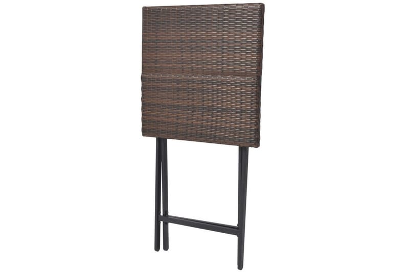Sammenleggbart bistrosett 3 deler stål polyrotting brun - Brun - Cafemøbler & cafesett