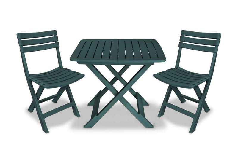 Sammenleggbart bistrosett 3 deler plast grønn - Grønn - Cafemøbler & cafesett