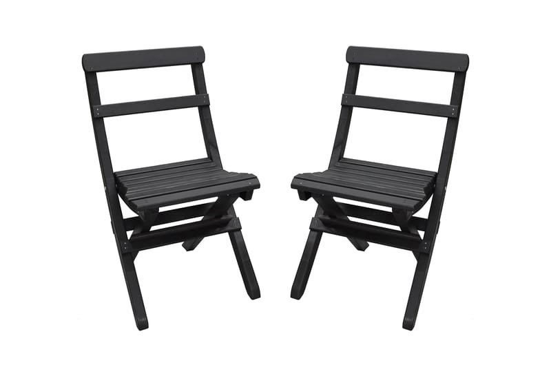 Wilma Cafésett 65x65 cm + 2 Stoler Grå/Hvit - Baltic Garden - Hagemøbler & utemiljø - Hagegruppe - Cafemøbler & cafesett